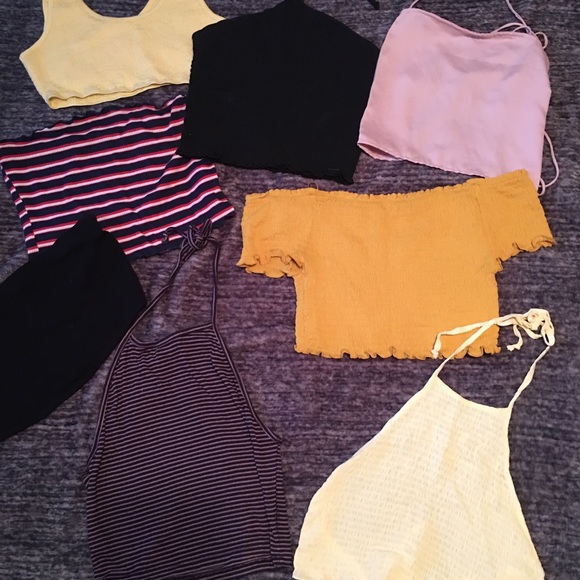 Tops - Mixed Bundle of 8 halter crop and tube tops M/L